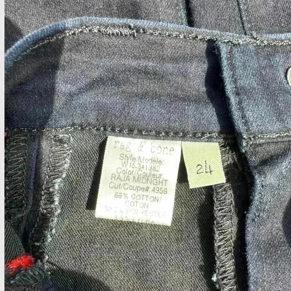 Rag and Bone Raja Midnight Bengal Skinny Jeans Size 24 - Picture 9 of 10